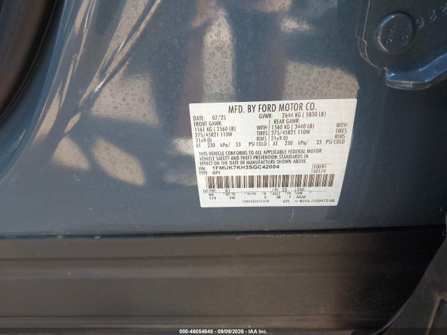 Продаж на аукціоні авто 2025 Ford Explorer St-line, vin: 1FMUK7KH3SGC42004, номер лоту: 46054648