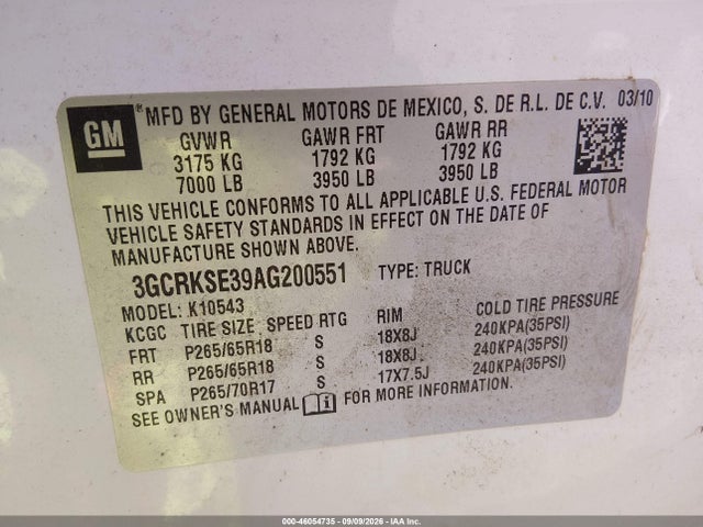 Продаж на аукціоні авто 2010 Chevrolet Silverado 1500 Lt, vin: 3GCRKSE39AG200551, номер лоту: 46054735