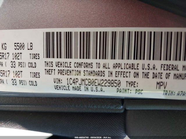 Продажа на аукционе авто 2014 Jeep Cherokee Latitude, vin: 1C4PJMCB0EW229850, номер лота: 46054765