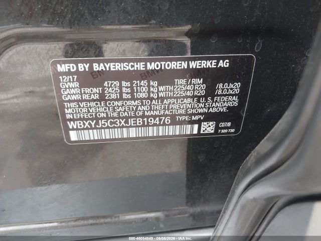 2018 Bmw X2 Xdrive28i მანქანა იყიდება აუქციონზე, vin: WBXYJ5C3XJEB19476, აუქციონის ნომერი: 46054849