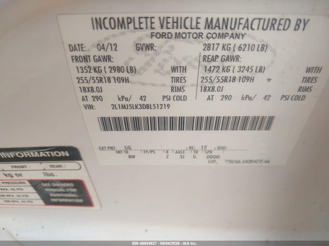 Продажа на аукционе авто 2013 Lincoln Mkt Limo/hearse, vin: 2L1MJ5LK3DBL51219, номер лота: 46054927