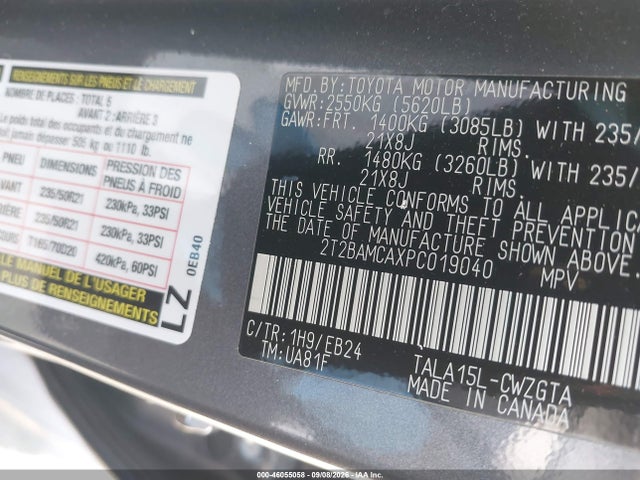 Продажа на аукционе авто 2023 Lexus Rx 350 F Sport Handling, vin: 2T2BAMCAXPC019040, номер лота: 46055058