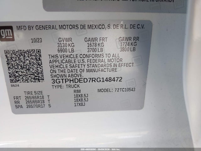 Aukcja sprzedaży 2024 Gmc Sierra 1500 2wd  Short Box Slt, vin: 3GTPHDED7RG148472, numer aukcji: 46055090