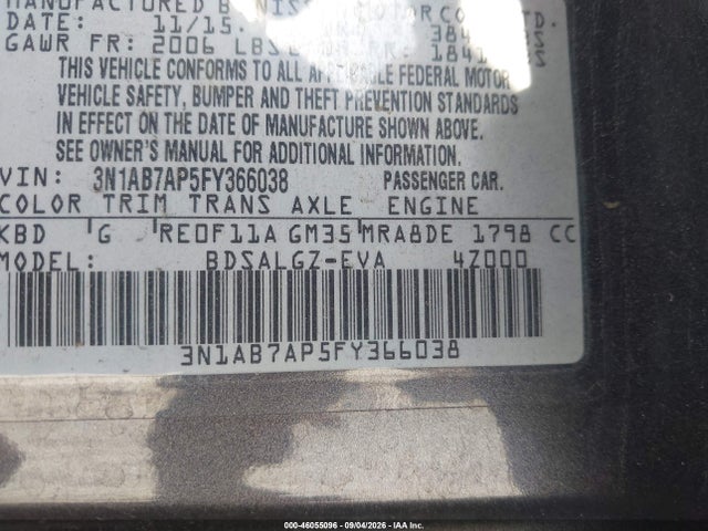 Nissan SENTRA SL 2015 3N1AB7AP5FY366038 Image 9