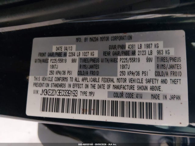 Продаж на аукціоні авто 2014 Mazda Cx-5 Grand Touring, vin: JM3KE2DY3E0339193, номер лоту: 46055168