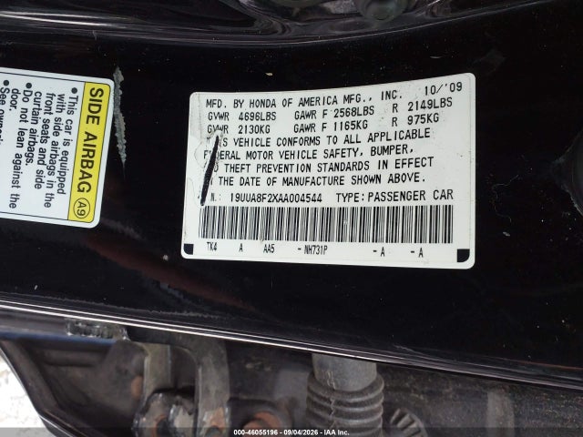 Продаж на аукціоні авто 2010 Acura Tl 3.5, vin: 19UUA8F2XAA004544, номер лоту: 46055196