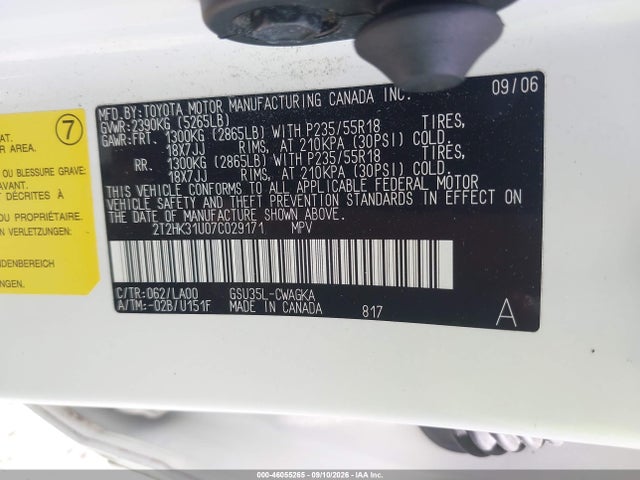 Aukcja sprzedaży 2007 Lexus Rx 350, vin: 2T2HK31U07C029171, numer aukcji: 46055265