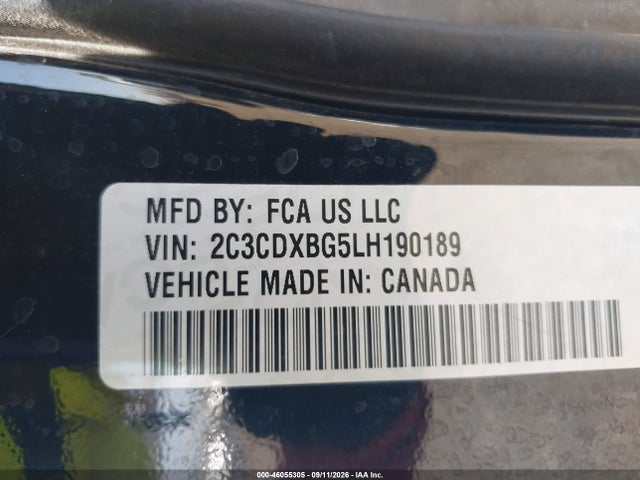 Aukcja sprzedaży 2020 Dodge Charger Sxt Rwd, vin: 2C3CDXBG5LH190189, numer aukcji: 46055305