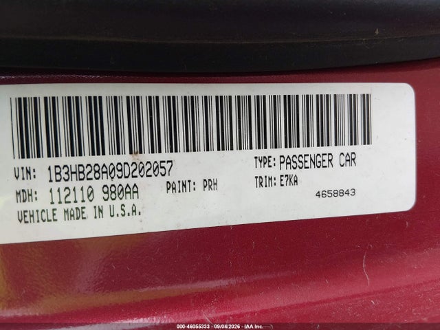 Aukcja sprzedaży 2009 Dodge Caliber Se, vin: 1B3HB28A09D202057, numer aukcji: 46055333