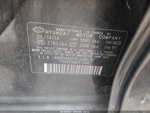 Продаж на аукціоні авто 2015 Hyundai Elantra Se, vin: KMHDH4AE9FU286147, номер лоту: 46055351