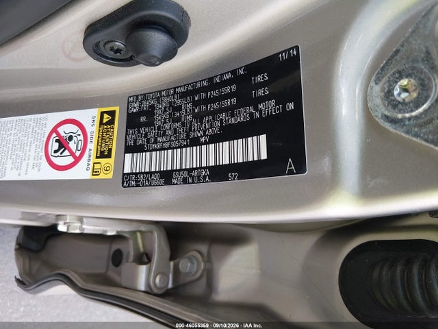 2015 Toyota Highlander Limited V6 მანქანა იყიდება აუქციონზე, vin: 5TDYKRFH8FS057941, აუქციონის ნომერი: 46055359