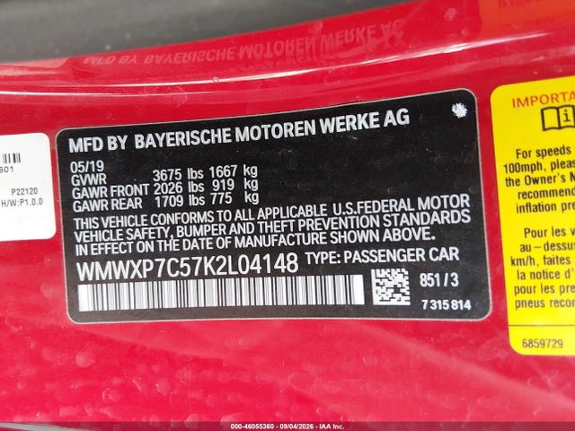 WMWXP7C57K2L04148 Mini Hardtop Cooper S
