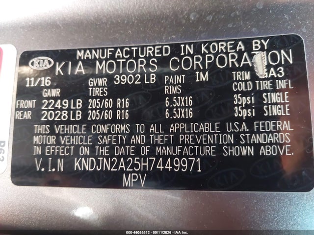 KIA Soul 2017 KNDJN2A25H7449971 Image 9