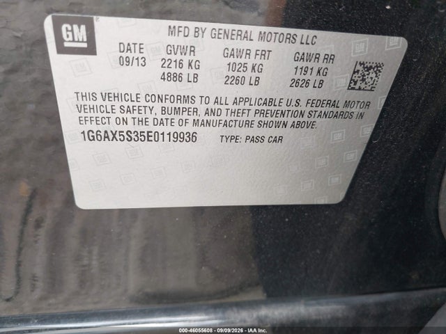 Продажа на аукционе авто 2014 Cadillac Cts Luxury, vin: 1G6AX5S35E0119936, номер лота: 46055608