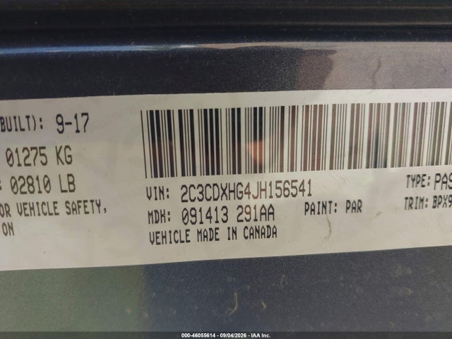 Продаж на аукціоні авто 2018 Dodge Charger Sxt Plus Rwd, vin: 2C3CDXHG4JH156541, номер лоту: 46055614