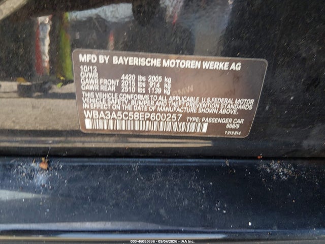 46055696 :رقم المزاد ، WBA3A5C58EP600257 vin ، 2014 Bmw 328i مزاد بيع