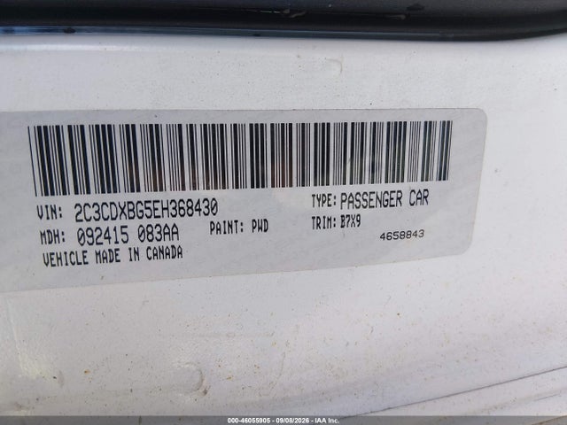 2014 Dodge Charger Se მანქანა იყიდება აუქციონზე, vin: 2C3CDXBG5EH368430, აუქციონის ნომერი: 46055905