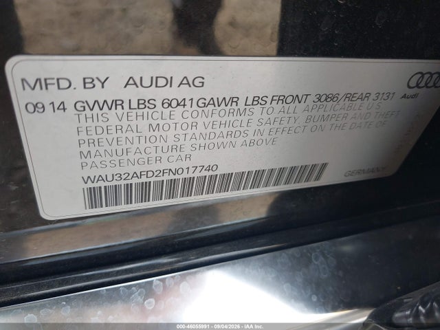46055991 :رقم المزاد ، WAU32AFD2FN017740 vin ، 2015 Audi A8 L 4.0t مزاد بيع