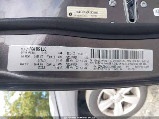 Продажа на аукционе авто 2016 Jeep Compass Sport, vin: 1C4NJCBA3GD620385, номер лота: 46056021