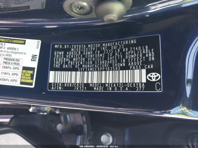 Aukcja sprzedaży 2023 Toyota Corolla Xse, vin: 5YFT4MCEXPP163593, numer aukcji: 46056062