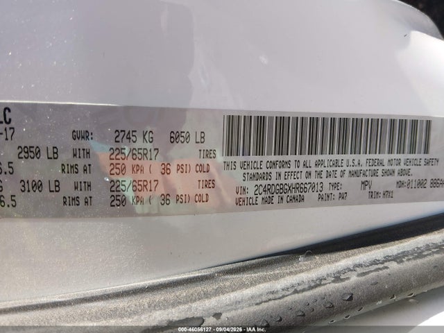 Продаж на аукціоні авто 2017 Dodge Grand Caravan Se, vin: 2C4RDGBGXHR667013, номер лоту: 46056127