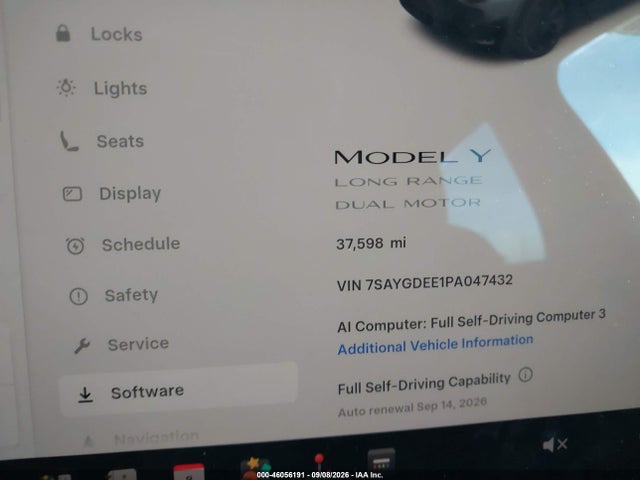 Продаж на аукціоні авто 2023 Tesla Model Y Awd/long Range Dual Motor All-wheel Drive, vin: 7SAYGDEE1PA047432, номер лоту: 46056191