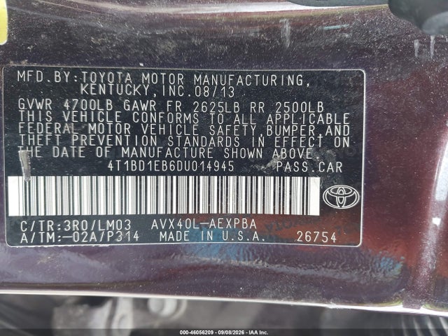 Продаж на аукціоні авто 2013 Toyota Avalon Hybrid Limited, vin: 4T1BD1EB6DU014945, номер лоту: 46056209