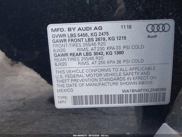 Aukcja sprzedaży 2020 Audi Q5 Premium Plus 45 Tfsi Quattro S Tronic, vin: WA1BNAFYXL2046368, numer aukcji: 46056270