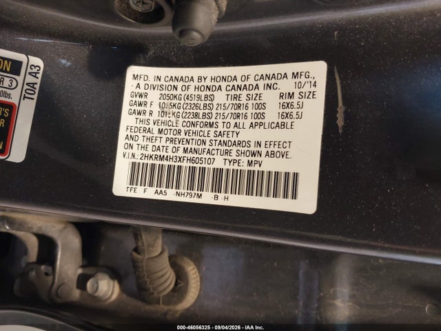 Honda CR-V LX 2015 2HKRM4H3XFH605107 Image 9