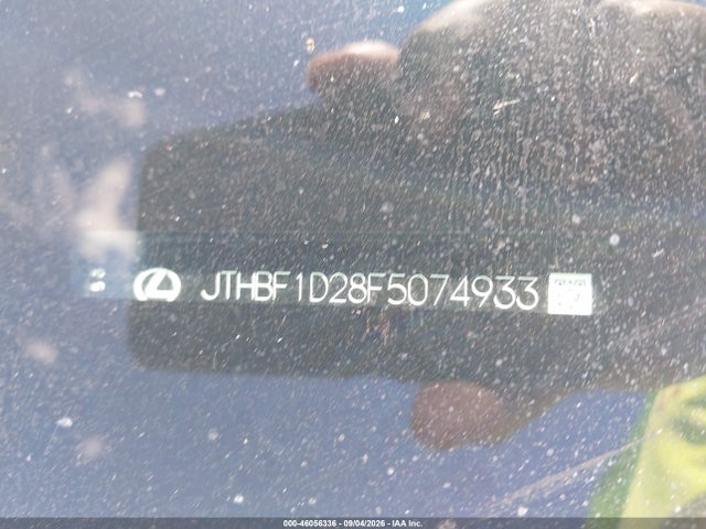 Aukcja sprzedaży 2015 Lexus Is 250, vin: JTHBF1D28F5074933, numer aukcji: 46056336