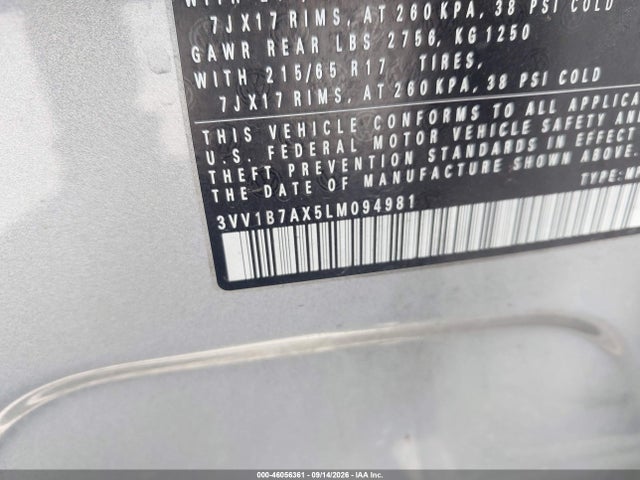 3VV1B7AX5LM094981 Volkswagen Tiguan 2.0t S