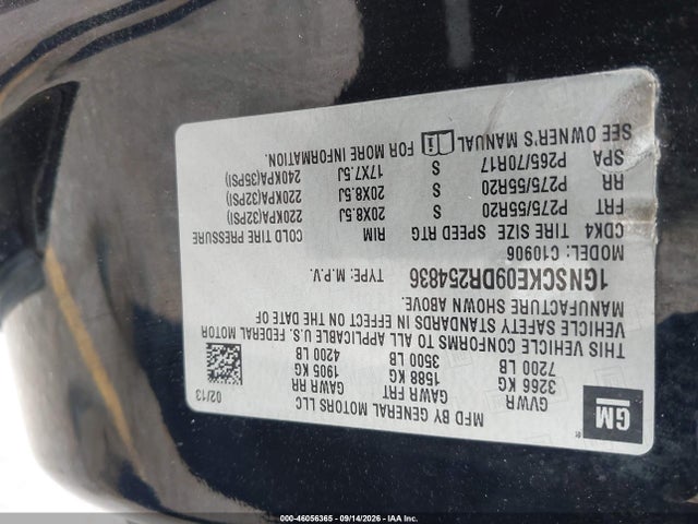 46056365 :رقم المزاد ، 1GNSCKE09DR254836 vin ، 2013 Chevrolet Suburban 1500 Ltz مزاد بيع
