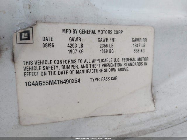 Продажа на аукционе авто 1996 Buick Century Special/custom/limited, vin: 1G4AG55M4T6490254, номер лота: 46056435