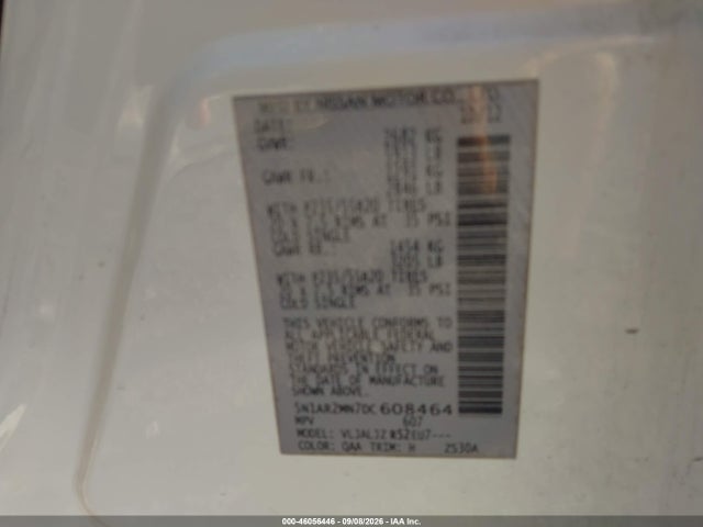 Aukcja sprzedaży 2013 Nissan Pathfinder Platinum, vin: 5N1AR2MN7DC608464, numer aukcji: 46056446