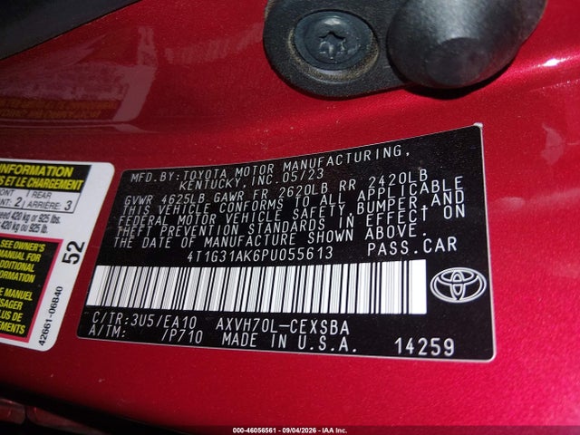 Aukcja sprzedaży 2023 Toyota Camry Se Hybrid, vin: 4T1G31AK6PU055613, numer aukcji: 46056561