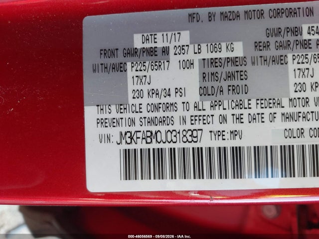 Продажа на аукционе авто 2018 Mazda Cx-5 Sport, vin: JM3KFABM0J0318397, номер лота: 46056569