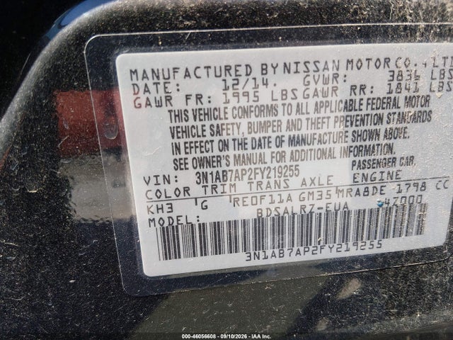 Nissan SENTRA SR 2015 3N1AB7AP2FY219255 Image 9