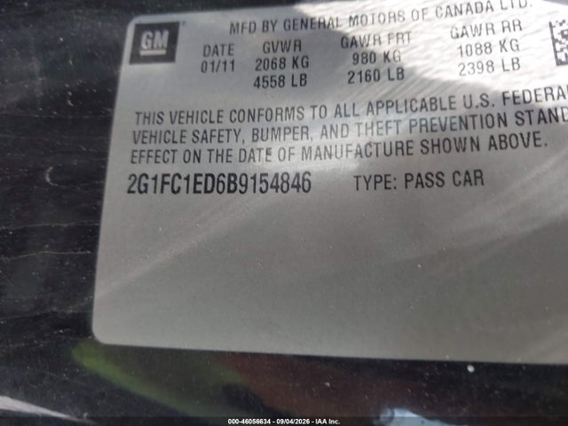 Aukcja sprzedaży 2011 Chevrolet Camaro 2lt, vin: 2G1FC1ED6B9154846, numer aukcji: 46056634