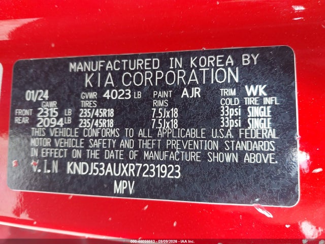 Продажа на аукционе авто 2024 Kia Soul Gt-line, vin: KNDJ53AUXR7231923, номер лота: 46056663