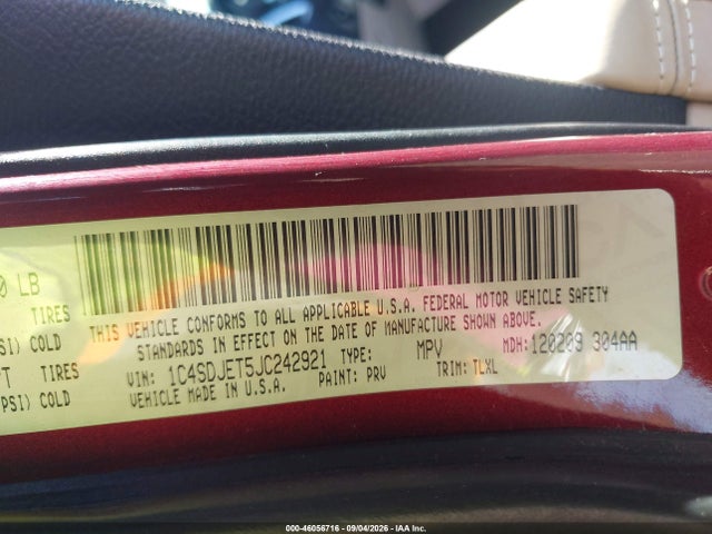 1C4SDJET5JC242921 Dodge Durango Citadel Awd