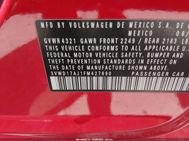 3VWD17AJ1FM427690 Volkswagen Jetta 1.8t Sport