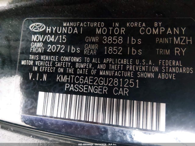 Aukcja sprzedaży 2016 Hyundai Veloster Turbo, vin: KMHTC6AE2GU281251, numer aukcji: 46056809