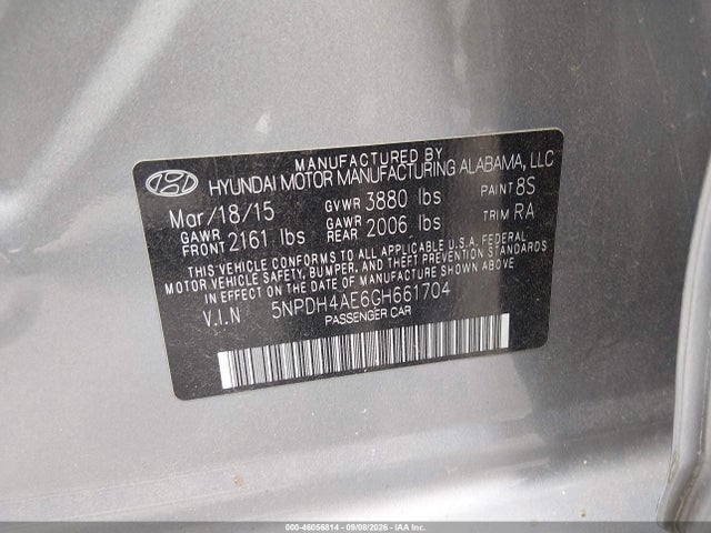 Hyundai ELANTRA SE 2016 5NPDH4AE6GH661704 Image 9