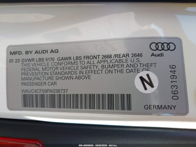 WAUC4CF59PA038737 Audi S5 Sportback Premium Plus Tfsi Quattro Tiptronic