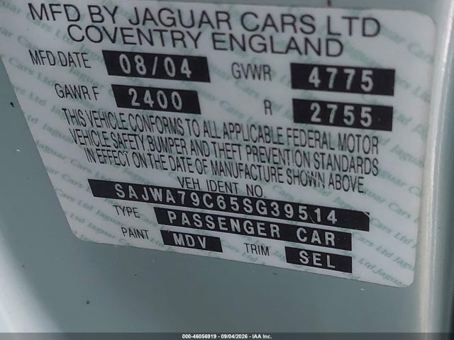 Aukcja sprzedaży 2005 Jaguar Xj Xj8 L, vin: SAJWA79C65SG39514, numer aukcji: 46056919