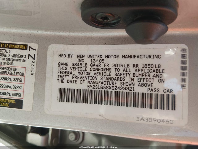 46056929 :رقم المزاد ، 5Y2SL658X6Z423321 vin ، 2006 Pontiac Vibe مزاد بيع