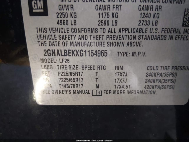 2GNALBEKXG1154965 Chevrolet EQUINOX LS