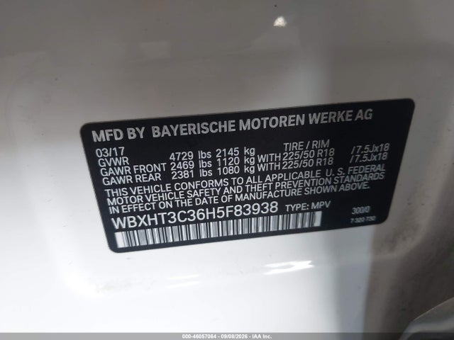 2017 Bmw X1 Xdrive28i მანქანა იყიდება აუქციონზე, vin: WBXHT3C36H5F83938, აუქციონის ნომერი: 46057064