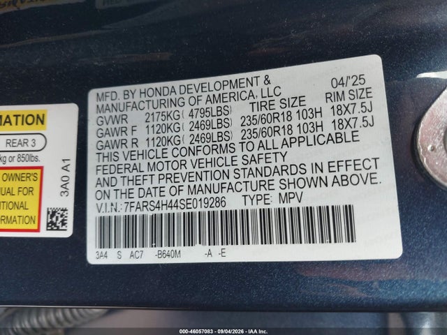 Honda Cr-v Ex Awd 2025 7FARS4H44SE019286 Image 9