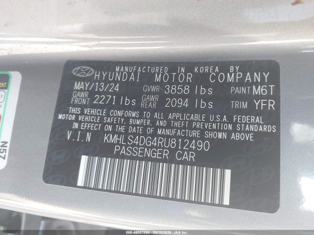 46057095 :رقم المزاد ، KMHLS4DG4RU812490 vin ، 2024 Hyundai Elantra Sel مزاد بيع